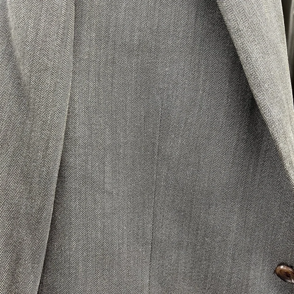 Ralph by Ralph Lauren Men's Beige with Herringbone Silk Wool Blend Blazer 44R